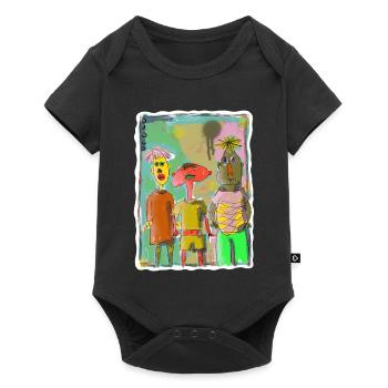 Illustration of three friends "Dudes" - Baby Premium short-sleeve bodysuit - black - Front