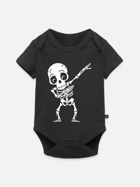Dabbing Skelett - Baby Premium Kurzarmbody - Schwarz