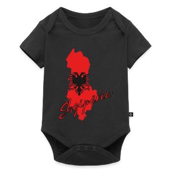 Drapeau albanais, fierté albanaise - Body à manches courtes Premium Bébé - noir - Devant