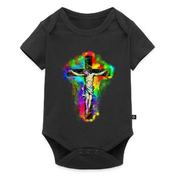 Jesus Christ Cross - Baby Premium short-sleeve bodysuit - black - Front