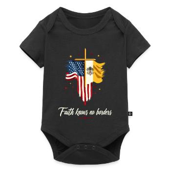 Drapeau américain et du Vatican - Body à manches courtes Premium Bébé - noir - Devant