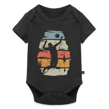 retro Volleyball Spieler - Ball Angriff scratch - Baby Premium Kurzarmbody - Schwarz - Vorne