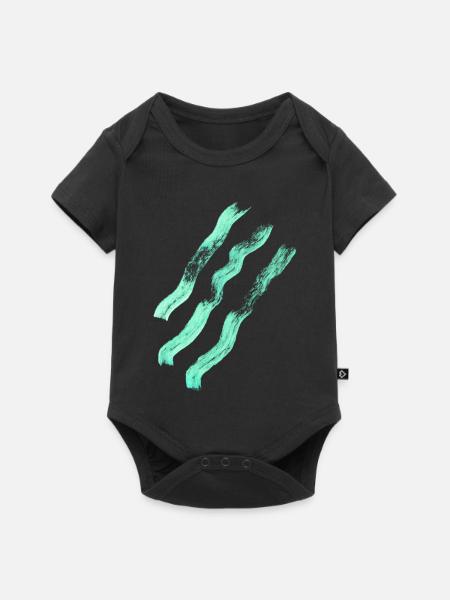 Abstrakte Linien - Minimalismus - Baby Premium Kurzarmbody - Schwarz