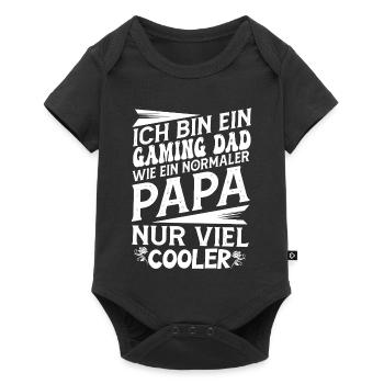 Papa joueur dicton - Body à manches courtes Premium Bébé - noir - Devant
