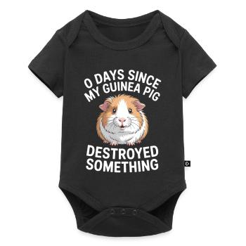 0 Days Since My Guinea Pig Destroyed Something Fun - Baby Premium Kurzarmbody - Schwarz - Vorne