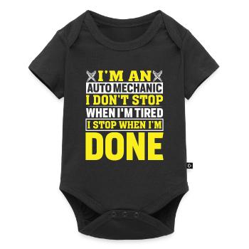Dicton motivant pour les mécaniciens automobiles - Body à manches courtes Premium Bébé - noir - Devant