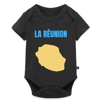 Reunion Island Golden Map T-shirt - Baby Premium short-sleeve bodysuit - black - Front