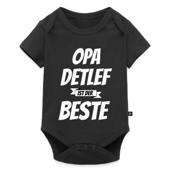 Opa Detlef ist der Beste - Geschenk - Baby Premium Kurzarmbody - Schwarz - Vorne