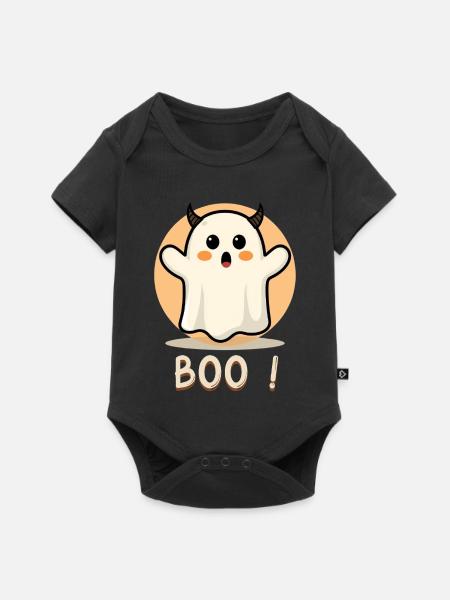 Buhruf! Ghost Halloween Decke - Baby Premium Kurzarmbody - Schwarz