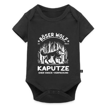 Lustiger Böser Wolf – Comic Design - Baby Premium Kurzarmbody - Schwarz - Vorne