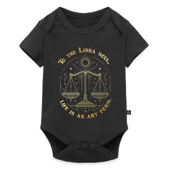 To the Libra Soul – Zodiac Star Sign Design - Baby Premium short-sleeve bodysuit - black - Front