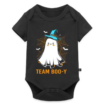 Halloween Gender Reveal Team Boy - Baby Premium short-sleeve bodysuit - black - Front