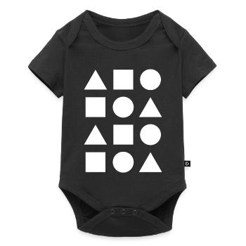 Geometrisches Raster von Formen - Baby Premium Kurzarmbody - Schwarz - Vorne