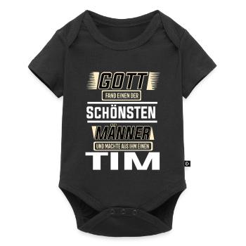 Tim the Most Beautiful Man Shaped by God Design - Baby Premium short-sleeve bodysuit - black - Front