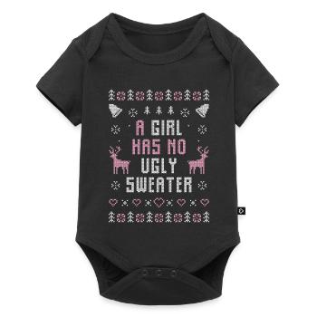 Weihnachtspullover Mädchen Frauen Tochter lustig  - Baby Premium Kurzarmbody - Schwarz - Vorne