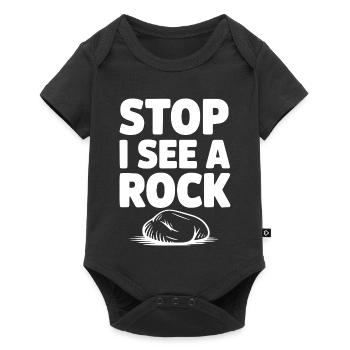 Stop I See a Rock - Baby Premium short-sleeve bodysuit - black - Front