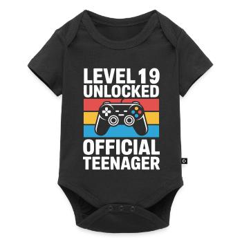 Level 19 Unlocked Official Teenager - Baby Premium short-sleeve bodysuit - black - Front