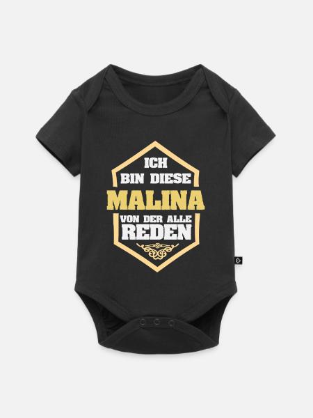 Malina als Rufname - Baby Premium Kurzarmbody - Schwarz