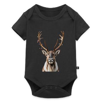 Cerf Rudolph Joyeux Noël doux - Body à manches courtes Premium Bébé - noir - Devant