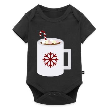 Snowflake Cocoa Mug Art - Baby Premium short-sleeve bodysuit - black - Front