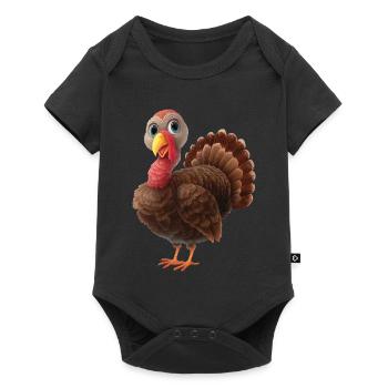 Truthahn - Baby Premium Kurzarmbody - Schwarz - Vorne