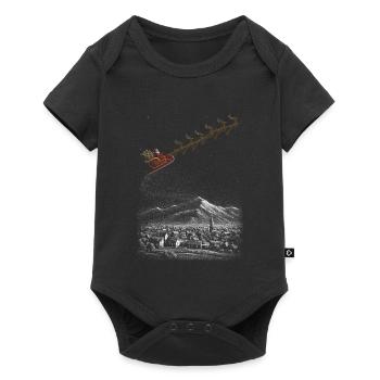 Balade en traîneau étoilé dans la neige hivernale - Body à manches courtes Premium Bébé - noir - Devant