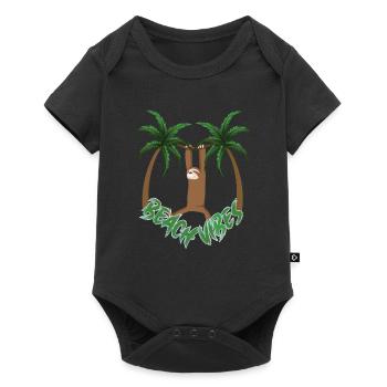 Beach Vibes Sloth - Baby Premium short-sleeve bodysuit - black - Front
