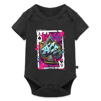 Ace of Spades Card - Baby Premium short-sleeve bodysuit - black - Front
