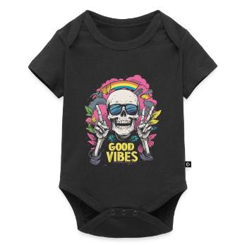 Skull Rainbow - Baby Premium short-sleeve bodysuit - black - Front