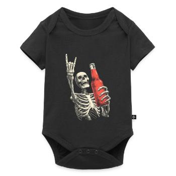 Skeleton with Bottle Party - Baby Premium short-sleeve bodysuit - black - Front