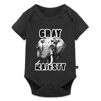 Elefanten-Gray-Majestät Macht - Baby Premium Kurzarmbody - Schwarz - Vorne