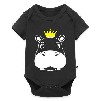 Roi Hippopotame Prince Héritier Vector - Body à manches courtes Premium Bébé - noir - Devant