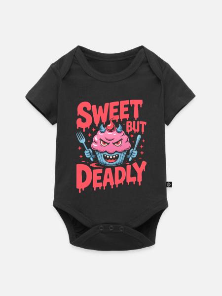 Diabolischer Cupcake: Süße Bedrohung - Baby Premium Kurzarmbody - Schwarz