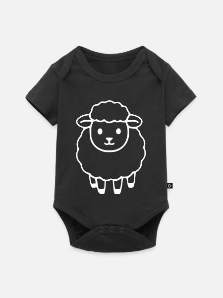 Schaf Schäfchen Lamm - Baby Premium Kurzarmbody - Schwarz