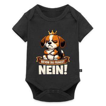 Before you ask No Beagle - Baby Premium short-sleeve bodysuit - black - Front
