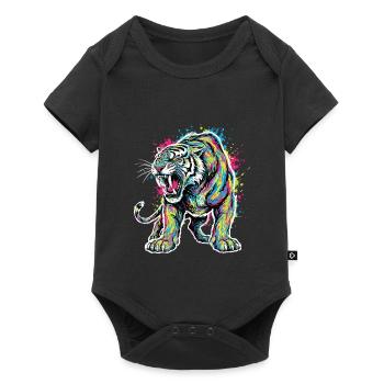 Neon Tiger Artistic Force - Baby Premium short-sleeve bodysuit - black - Front