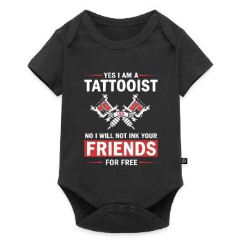 Humor Tattoo Artist Tattooed Not Friends - Baby Premium short-sleeve bodysuit - black - Front