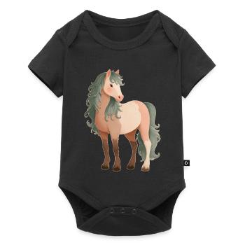 Cheval Poney Mignon - Body à manches courtes Premium Bébé - noir - Devant