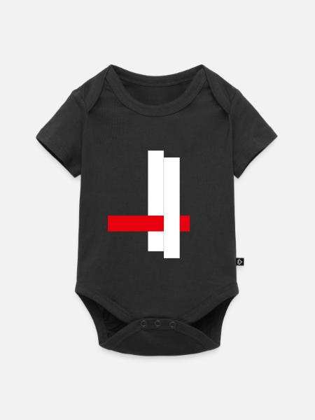 Geometrischer Kontrast Rot Schwarz Weiß - Baby Premium Kurzarmbody - Schwarz
