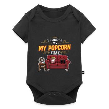 Cinéma Humour Citation Popcorn First - Body à manches courtes Premium Bébé - noir - Devant
