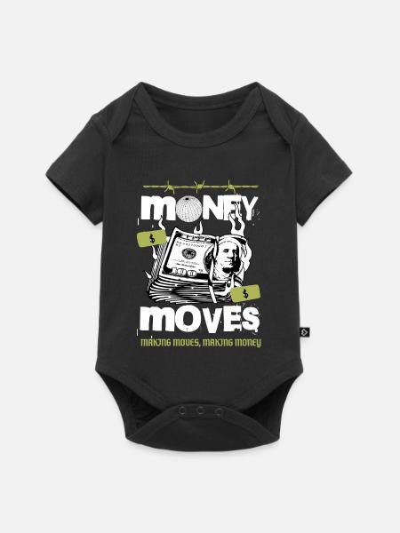 Geld in Bewegung - Baby Premium Kurzarmbody - Schwarz