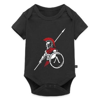 Spartan Royal Guard Spartan Shield Maskottchen - Baby Premium Kurzarmbody - Schwarz - Vorne