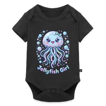 Kawaii Jellyfish Girl Aesthetic Women - Baby Premium short-sleeve bodysuit - black - Front