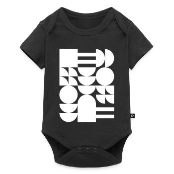 Mosaïque géométrique monochrome - Body à manches courtes Premium Bébé - noir - Devant