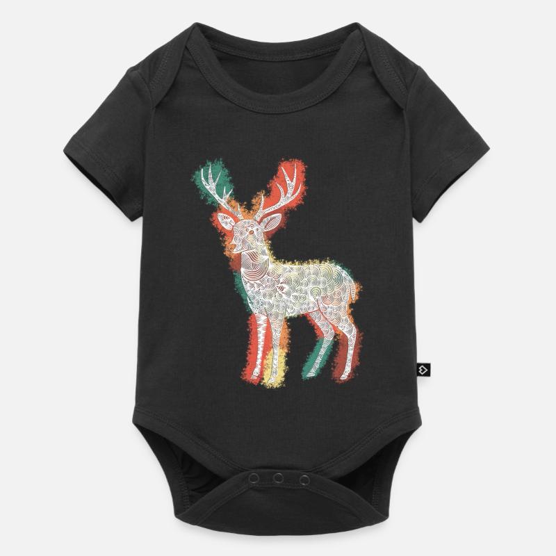 Zentangle Roebuck - Body à manches courtes Premium Bébé - noir
