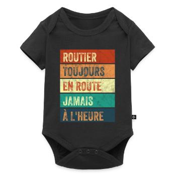 Routier Toujours en Route - Body à manches courtes Premium Bébé - noir - Devant