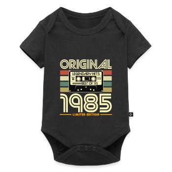 Originale Retro-Kassette von 1985 - Baby Premium Kurzarmbody - Schwarz - Vorne