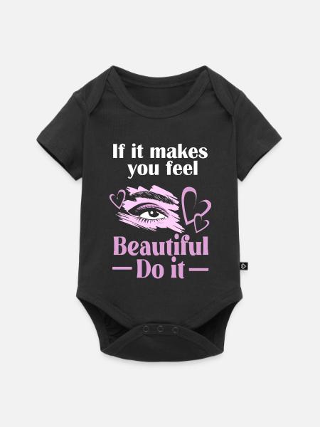Make-up Kosmetik Kosmetikerin Microblading - Baby Premium Kurzarmbody - Schwarz
