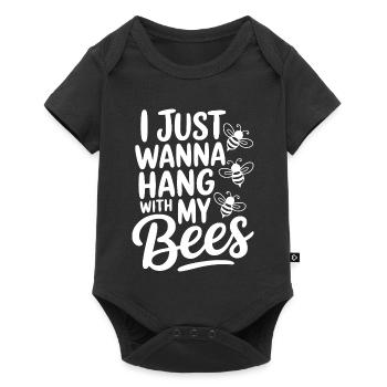 I Just Wanna Hang With My Bees - Baby Premium short-sleeve bodysuit - black - Front