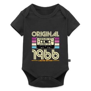 Vintage 1966 Limited Edition Kassette - Baby Premium Kurzarmbody - Schwarz - Vorne